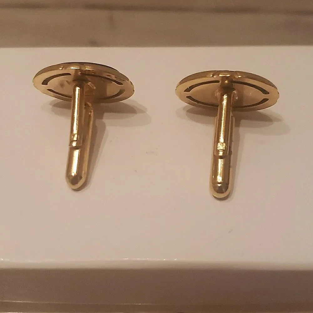 Vintage tiger's eye gemstone cufflinks